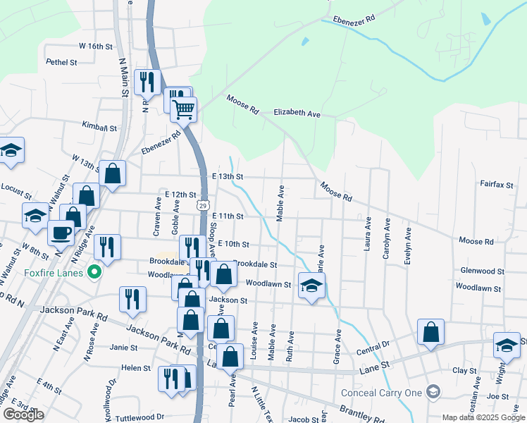 map of restaurants, bars, coffee shops, grocery stores, and more near 1009 East 11th Street in Kannapolis