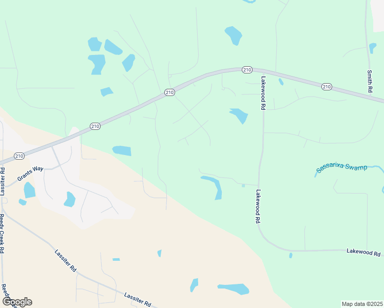 map of restaurants, bars, coffee shops, grocery stores, and more near 550 Lakewood Road in Four Oaks