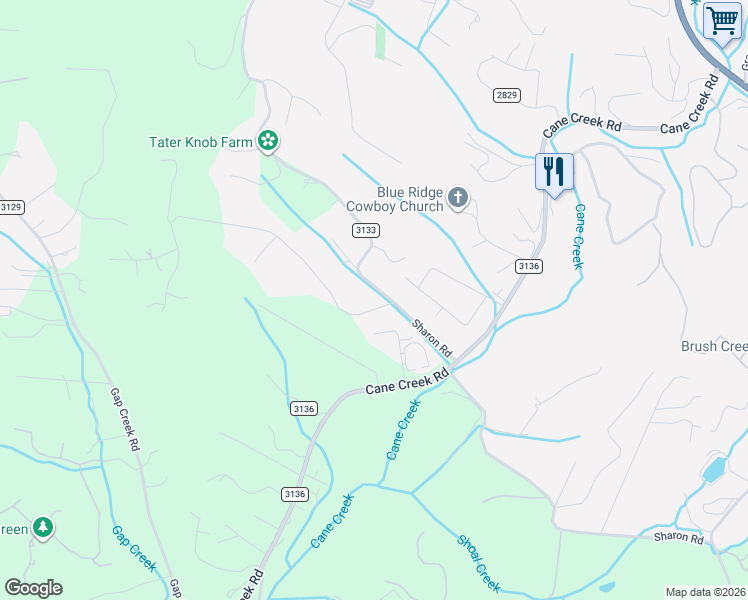 map of restaurants, bars, coffee shops, grocery stores, and more near 1009 Sharon Ridge Road in Fairview