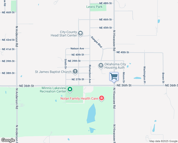 map of restaurants, bars, coffee shops, grocery stores, and more near 12729 Parker Heights Boulevard in Spencer