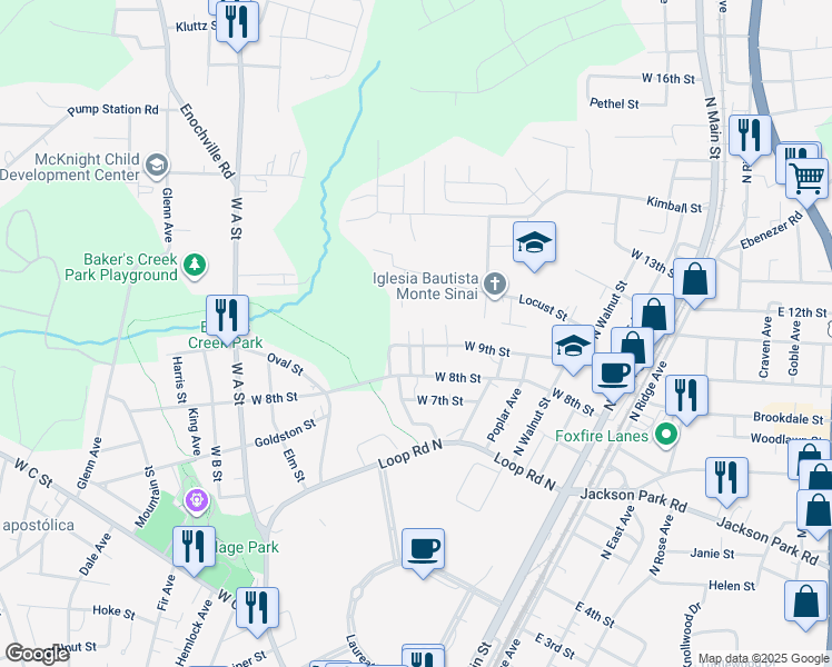 map of restaurants, bars, coffee shops, grocery stores, and more near 903 Alma Avenue in Kannapolis