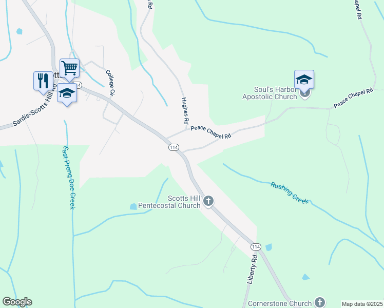 map of restaurants, bars, coffee shops, grocery stores, and more near 46 Pine Valley Rd in Scotts Hill
