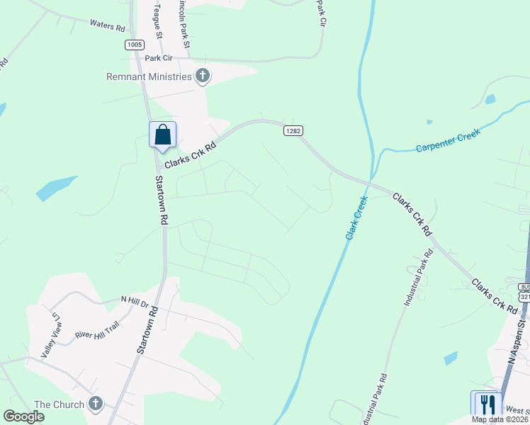 map of restaurants, bars, coffee shops, grocery stores, and more near 661 Clark Creek Road in Lincolnton