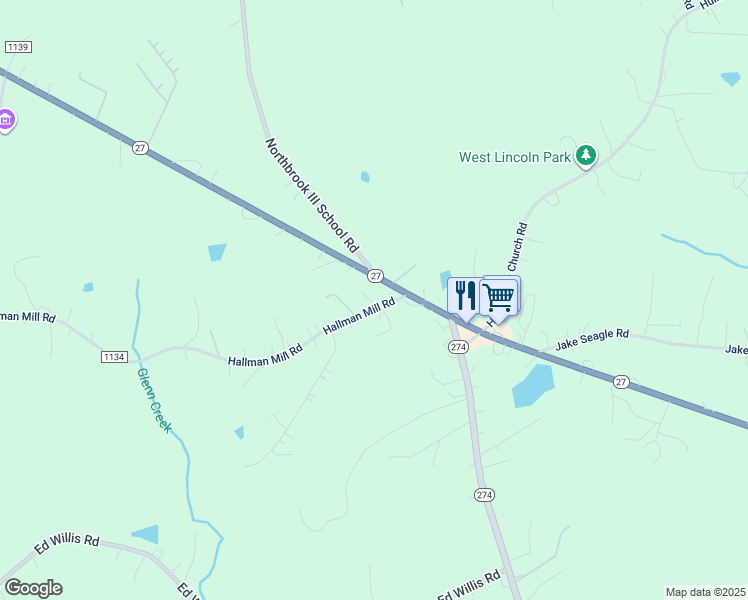 map of restaurants, bars, coffee shops, grocery stores, and more near 7220 Hallman Mill Road in Vale