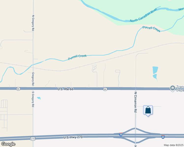map of restaurants, bars, coffee shops, grocery stores, and more near 15645 Oklahoma 66 in Yukon