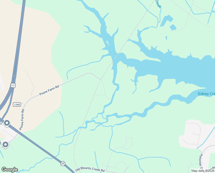 map of restaurants, bars, coffee shops, grocery stores, and more near 1075 Poore Farm Road in Chocowinity