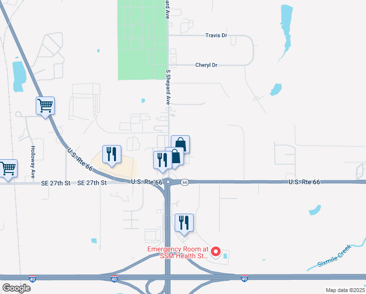 map of restaurants, bars, coffee shops, grocery stores, and more near 16832 Northwest 23rd Street in El Reno