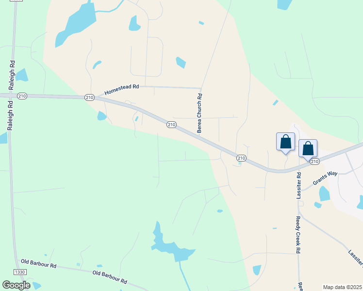 map of restaurants, bars, coffee shops, grocery stores, and more near 10441 North Carolina 210 in Four Oaks