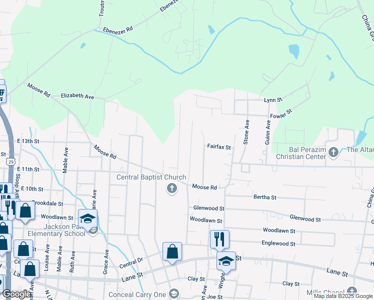 map of restaurants, bars, coffee shops, grocery stores, and more near 1321 Washington Lane in Kannapolis