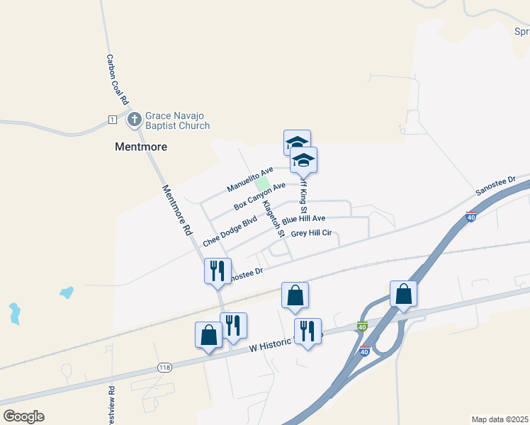 map of restaurants, bars, coffee shops, grocery stores, and more near 3400 Chee Dodge Boulevard in Gallup