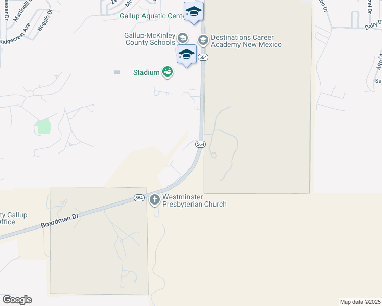 map of restaurants, bars, coffee shops, grocery stores, and more near 900 Boardman Drive in Gallup
