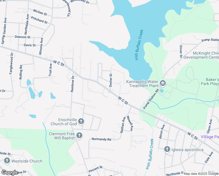map of restaurants, bars, coffee shops, grocery stores, and more near 1800 West C Street in Kannapolis