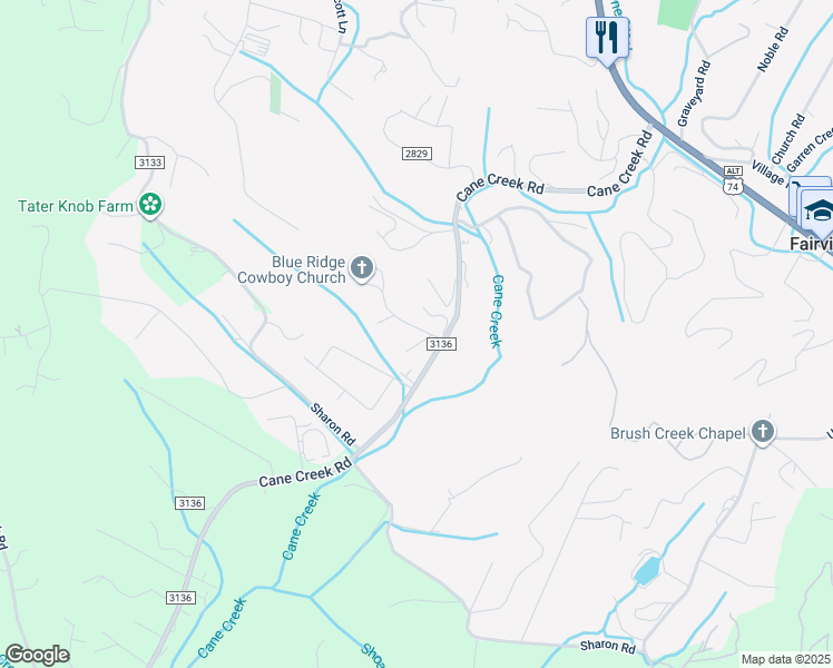 map of restaurants, bars, coffee shops, grocery stores, and more near 105 Onyx Drive in Fairview
