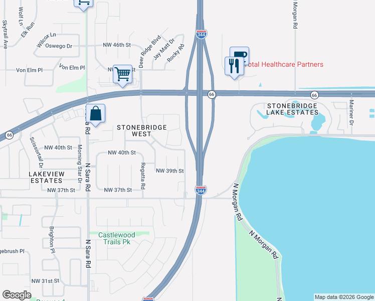 map of restaurants, bars, coffee shops, grocery stores, and more near 4028 Catamaran Drive in Yukon