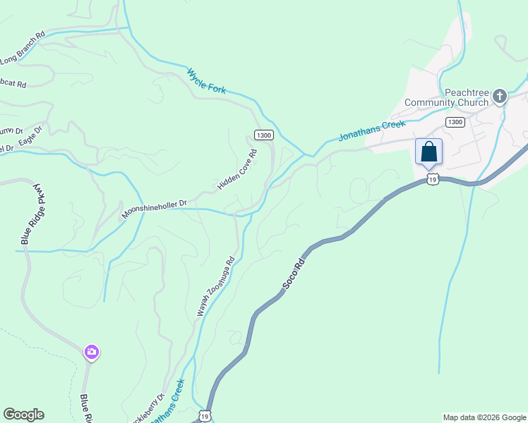 map of restaurants, bars, coffee shops, grocery stores, and more near 164 Jonathan Trail in Maggie Valley