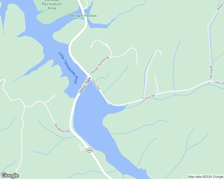 map of restaurants, bars, coffee shops, grocery stores, and more near 145 Citico Road in Vonore