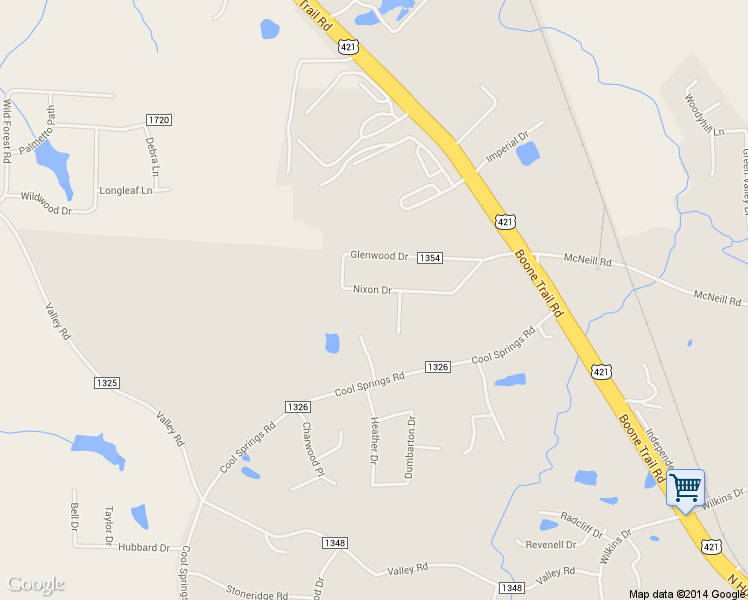 map of restaurants, bars, coffee shops, grocery stores, and more near 611 Nixon Drive in Sanford