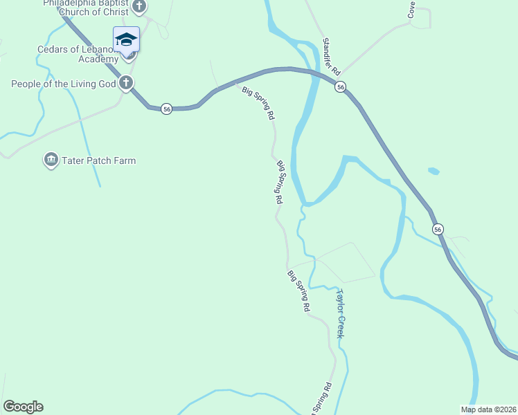 map of restaurants, bars, coffee shops, grocery stores, and more near 26688 Tennessee 56 in McMinnville