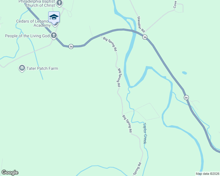 map of restaurants, bars, coffee shops, grocery stores, and more near 26688 Tennessee 56 in McMinnville