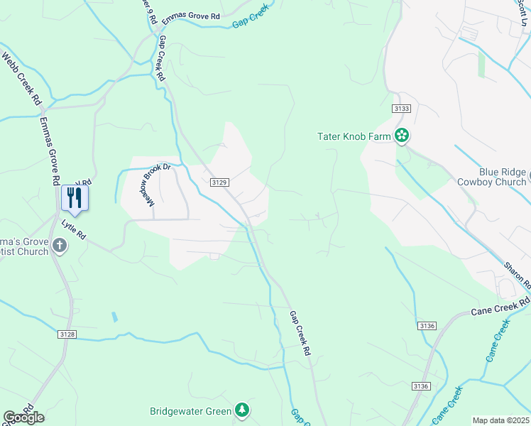 map of restaurants, bars, coffee shops, grocery stores, and more near 134 Mountain View Road in Fairview