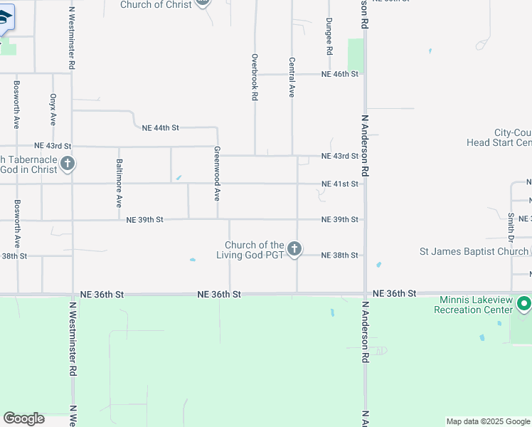 map of restaurants, bars, coffee shops, grocery stores, and more near 11711 Northeast 39th Street in Spencer