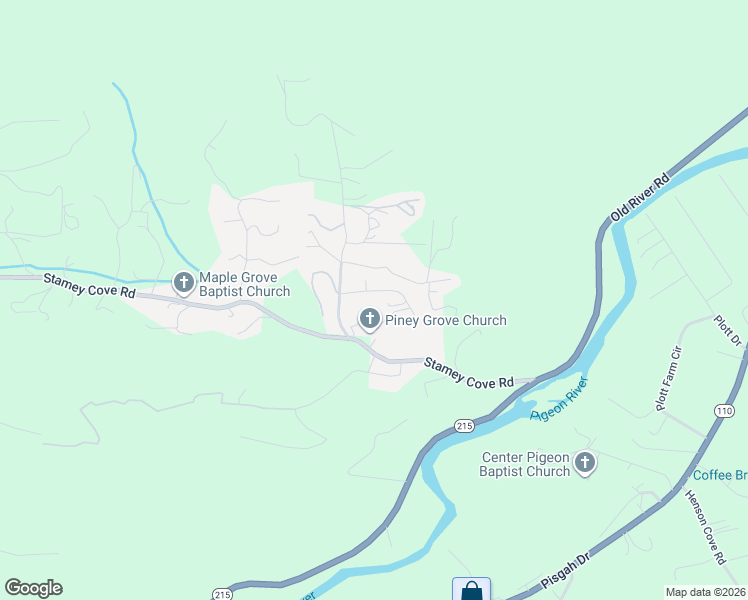map of restaurants, bars, coffee shops, grocery stores, and more near 174 Cope Road in Waynesville