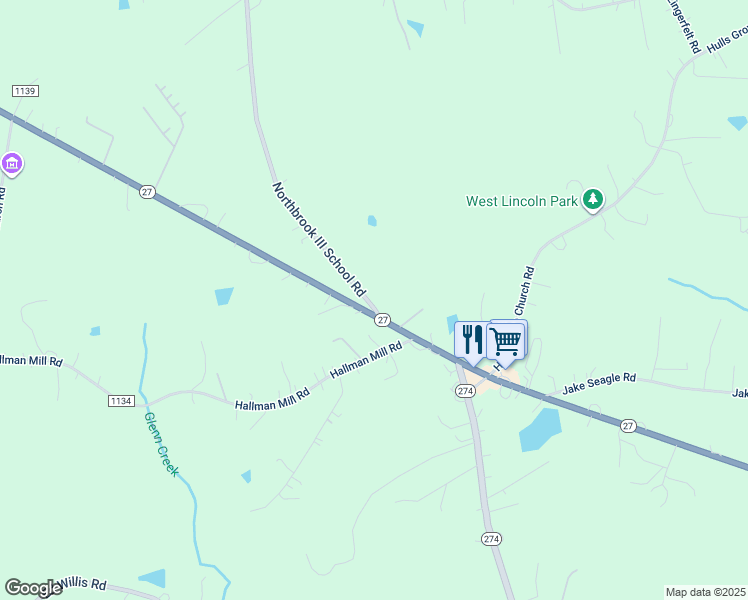 map of restaurants, bars, coffee shops, grocery stores, and more near 130 Northbrook III School Road in Vale