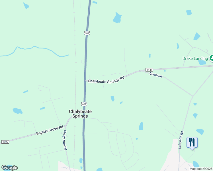 map of restaurants, bars, coffee shops, grocery stores, and more near 4111 Chalybeate Springs Road in Fuquay-Varina