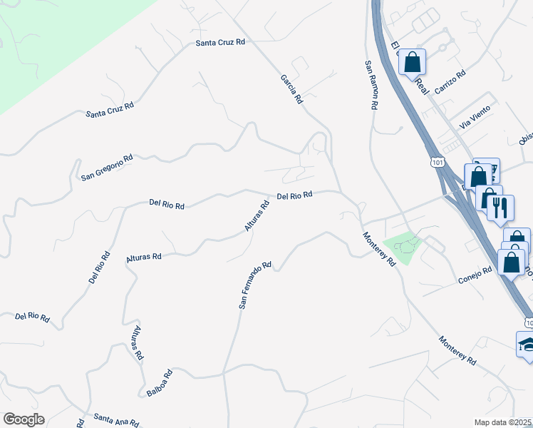 map of restaurants, bars, coffee shops, grocery stores, and more near 2015 Alturas Road in Atascadero