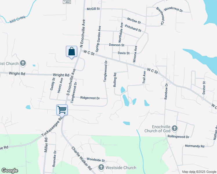 map of restaurants, bars, coffee shops, grocery stores, and more near 210 Rolling Road in Kannapolis