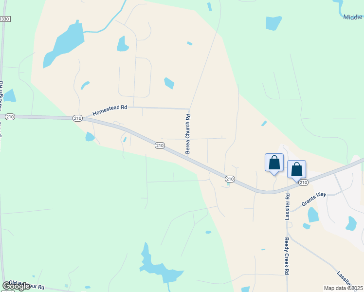 map of restaurants, bars, coffee shops, grocery stores, and more near 10674 Highway 210 in Four Oaks