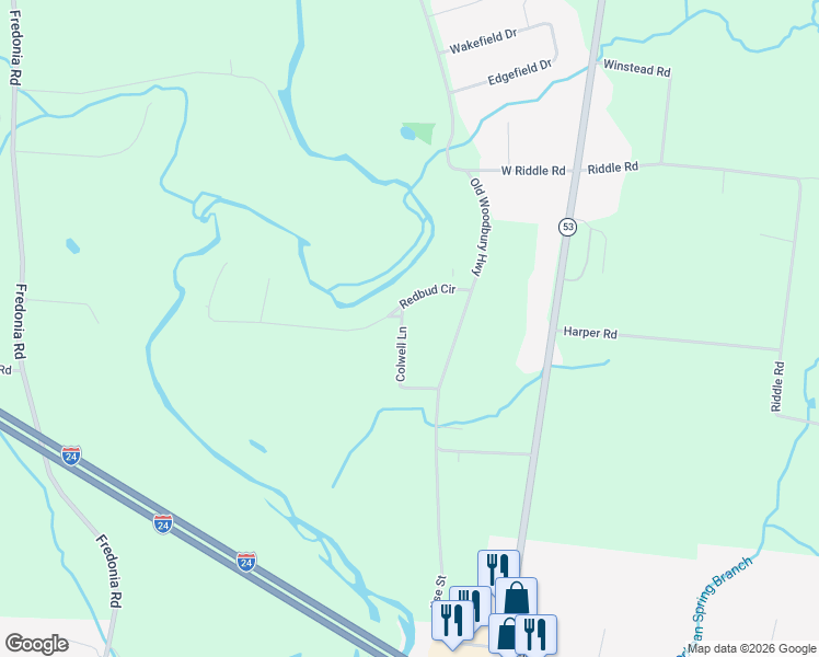 map of restaurants, bars, coffee shops, grocery stores, and more near 111 Redbud Circle in Manchester