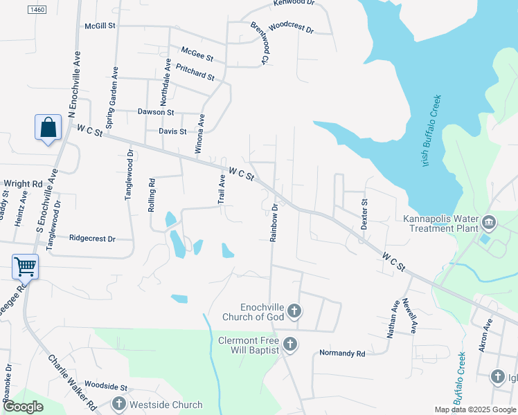 map of restaurants, bars, coffee shops, grocery stores, and more near 4810 Finch Street in Kannapolis