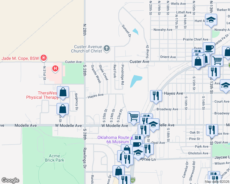 map of restaurants, bars, coffee shops, grocery stores, and more near 340 Red Fork in Clinton