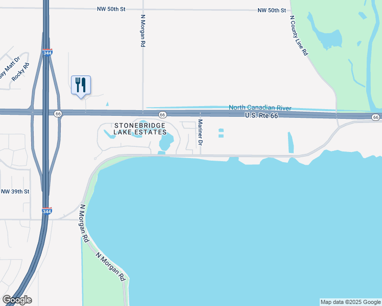 map of restaurants, bars, coffee shops, grocery stores, and more near 4115 Cove Drive in Yukon