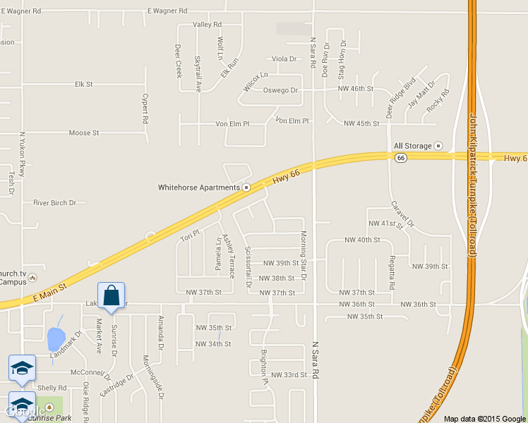 map of restaurants, bars, coffee shops, grocery stores, and more near 4209 Spindle Ridge Dr in Yukon