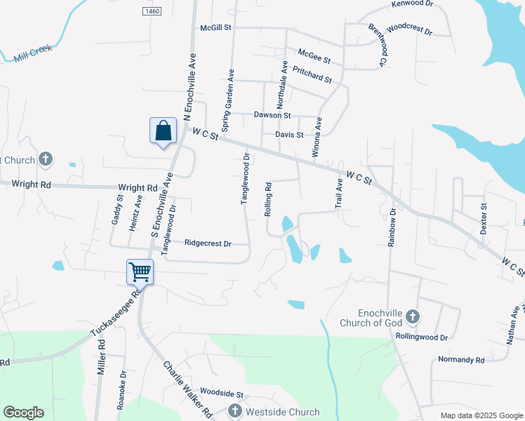 map of restaurants, bars, coffee shops, grocery stores, and more near 210 Rolling Road in Kannapolis