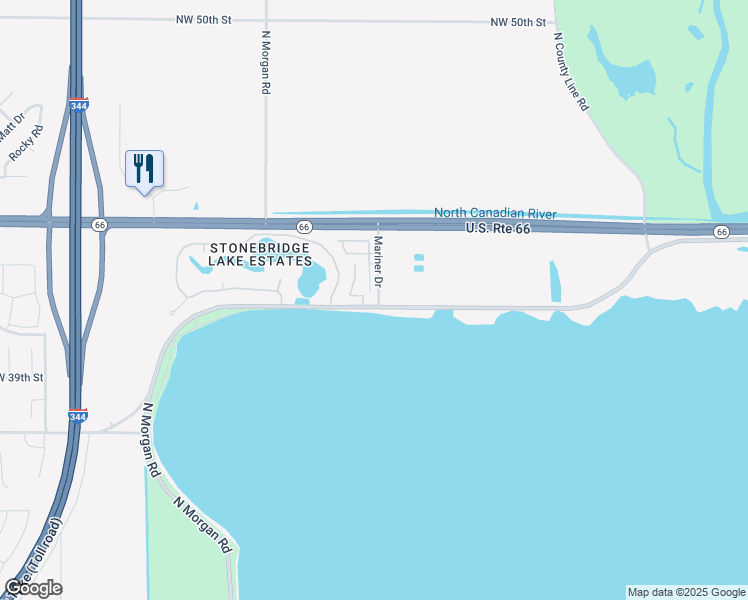 map of restaurants, bars, coffee shops, grocery stores, and more near 4115 Cove Drive in Yukon
