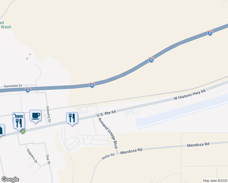 map of restaurants, bars, coffee shops, grocery stores, and more near 2800 West Historic Highway 66 in Gallup