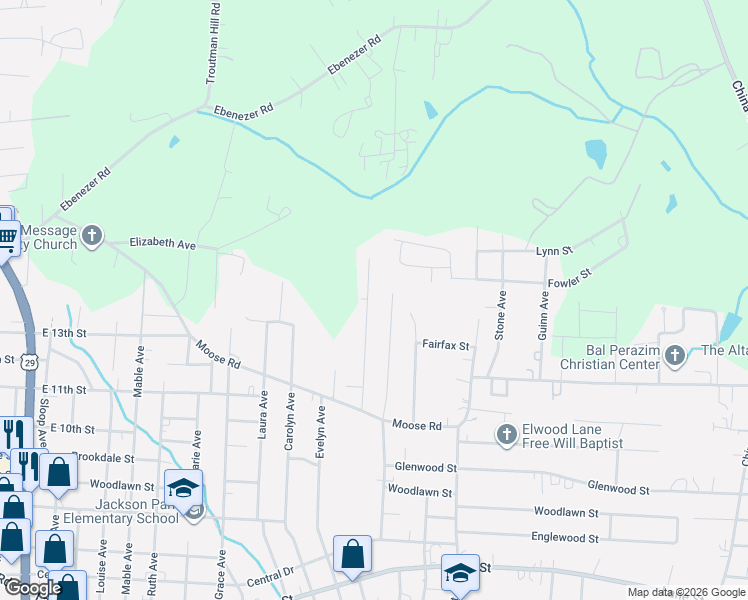 map of restaurants, bars, coffee shops, grocery stores, and more near 1339 Washington Lane in Kannapolis
