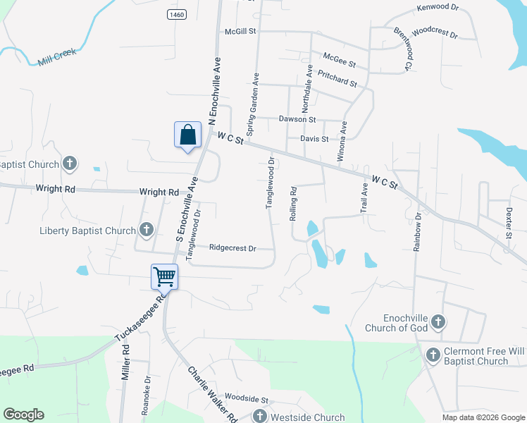 map of restaurants, bars, coffee shops, grocery stores, and more near 120 Tanglewood Drive in Kannapolis