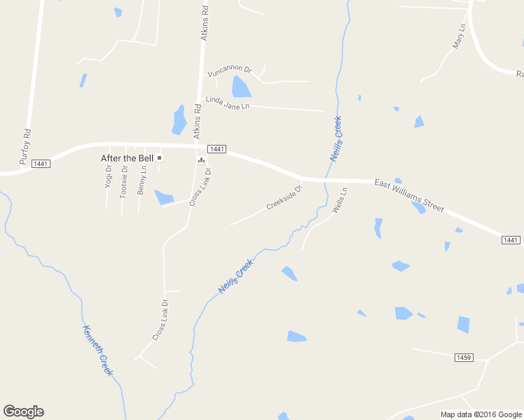 map of restaurants, bars, coffee shops, grocery stores, and more near 356 Creekside Drive in Angier
