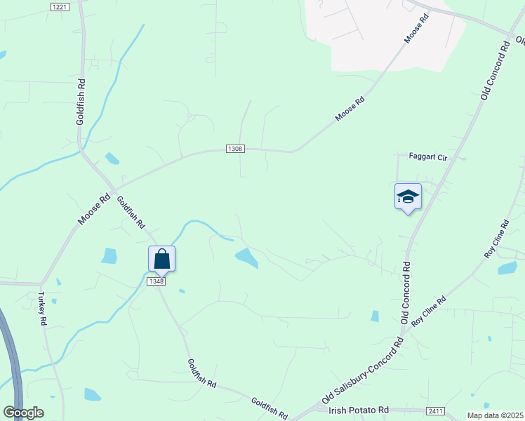 map of restaurants, bars, coffee shops, grocery stores, and more near 4150 Moose Road in China Grove