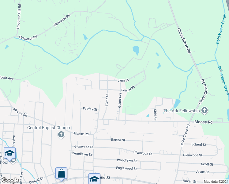 map of restaurants, bars, coffee shops, grocery stores, and more near 2200 Fowler Street in Kannapolis