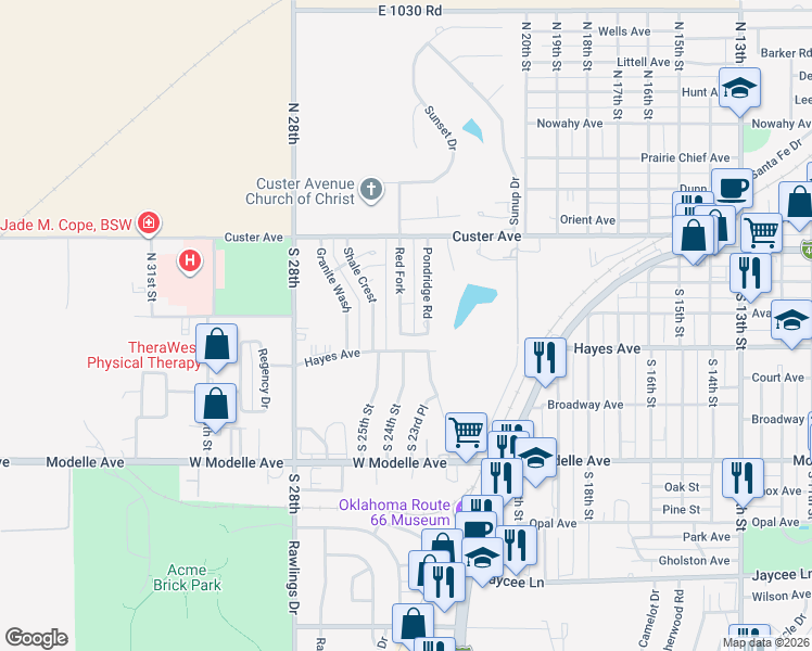 map of restaurants, bars, coffee shops, grocery stores, and more near 340 Red Fork in Clinton