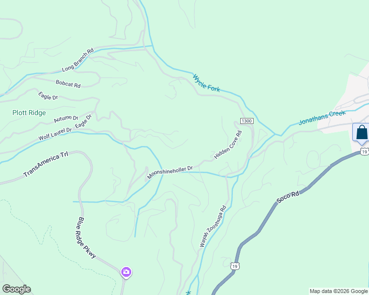 map of restaurants, bars, coffee shops, grocery stores, and more near 354 Hawk Drive in Maggie Valley