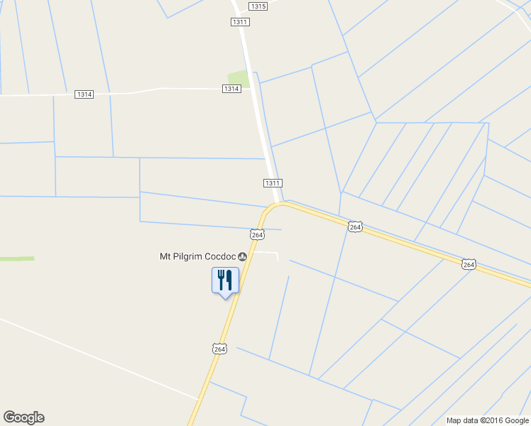 map of restaurants, bars, coffee shops, grocery stores, and more near U.S. 264 in Engelhard