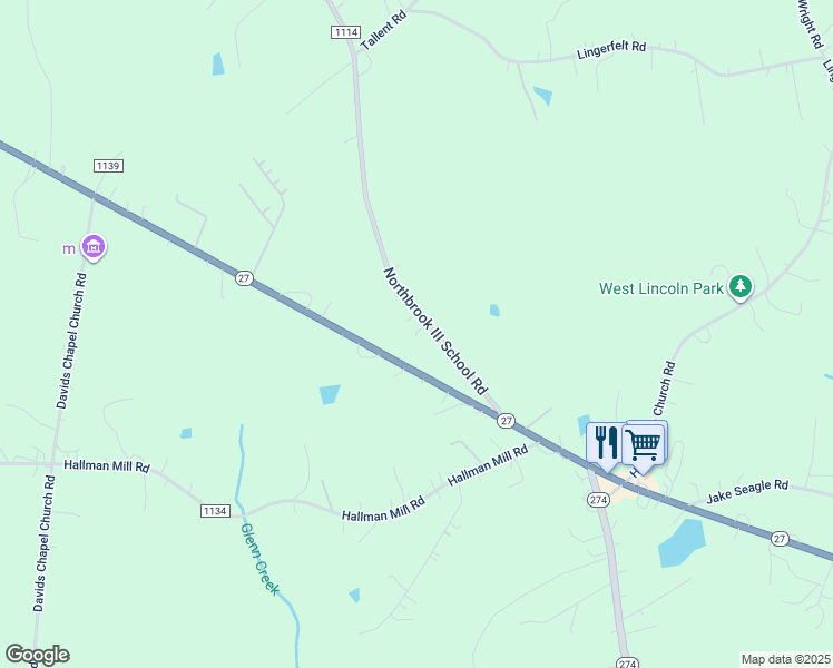 map of restaurants, bars, coffee shops, grocery stores, and more near 259 Northbrook III School Road in Vale