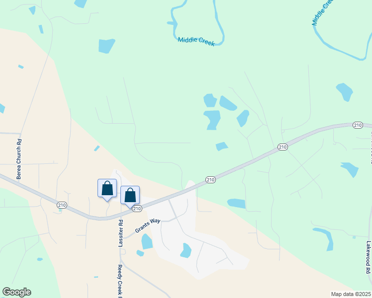 map of restaurants, bars, coffee shops, grocery stores, and more near 134 Wilshire Lane in Four Oaks