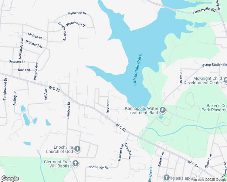map of restaurants, bars, coffee shops, grocery stores, and more near 210 Dexter Street in Kannapolis